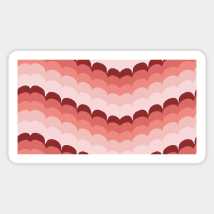 Bargello scallop waves coral Sticker